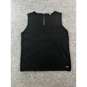 Tahari Tank Top Women's  XL Black V-neck top NWT